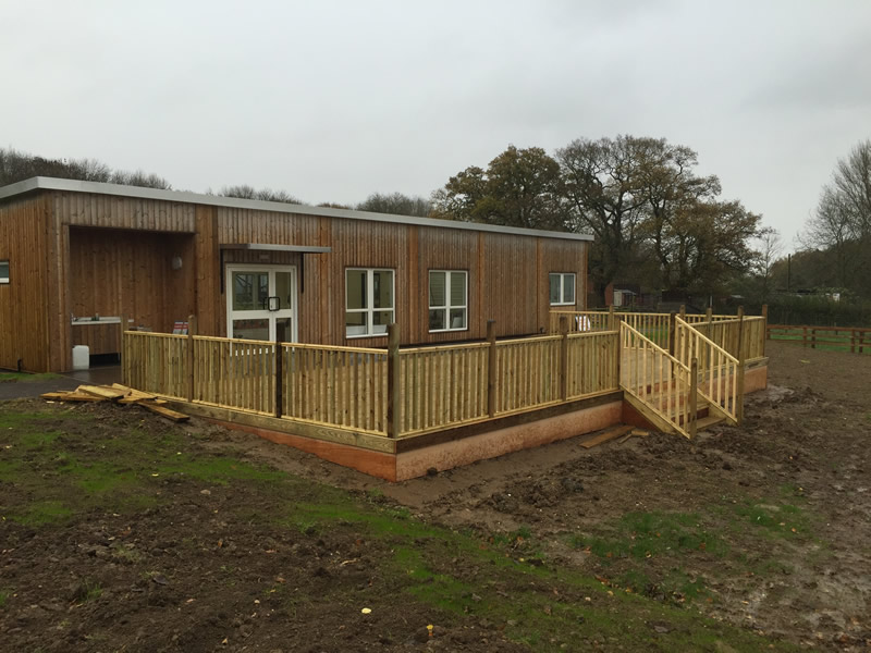 Farm Cafe Decking In Milton Keynes – Anti Slip Softwood