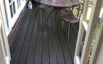 Millboard Decking For Beaconsfield Apartment Veranda. Enhanced Grain Smoked Oak