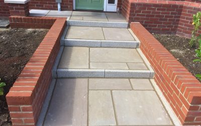 Wall For Stepped Paving To Door