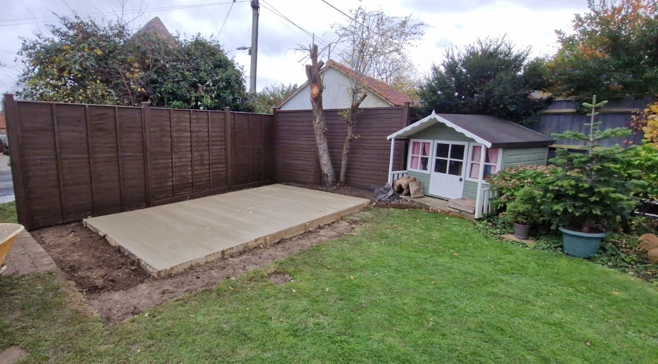 garden concrete surface installation buckinghamshire