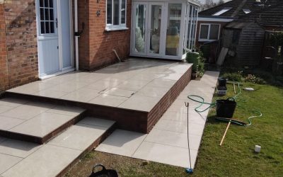 Raised Porcelain Patio Installation – Thame