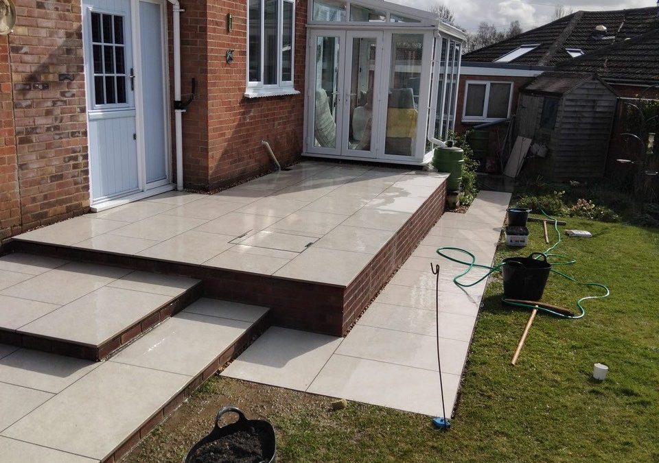 Raised Porcelain Patio Installation – Thame